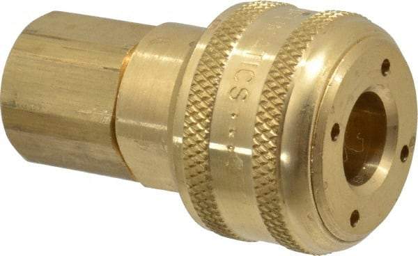 Coilhose Pneumatics - 1/4 Female NPT Industrial Pneumatic Hose Coupler - Brass, 1/4" Body Diam - Americas Industrial Supply