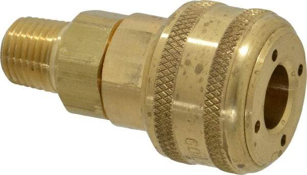 Coilhose Pneumatics - 1/4 Male NPT Industrial Pneumatic Hose Coupler - Brass, 1/4" Body Diam - Americas Industrial Supply