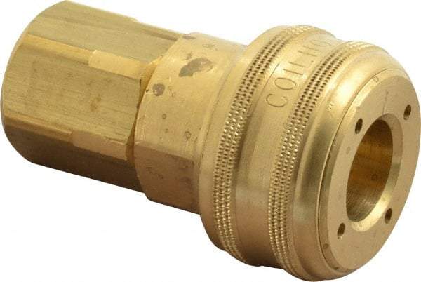 Coilhose Pneumatics - 1/4 Female NPT Industrial Pneumatic Hose Coupler - Brass, 3/8" Body Diam - Americas Industrial Supply
