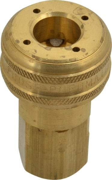 Coilhose Pneumatics - 3/8 Female NPT Industrial Pneumatic Hose Coupler - Brass, 3/8" Body Diam - Americas Industrial Supply