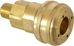 Coilhose Pneumatics - 1/4 Male NPT Industrial Pneumatic Hose Coupler - Brass, 3/8" Body Diam - Americas Industrial Supply