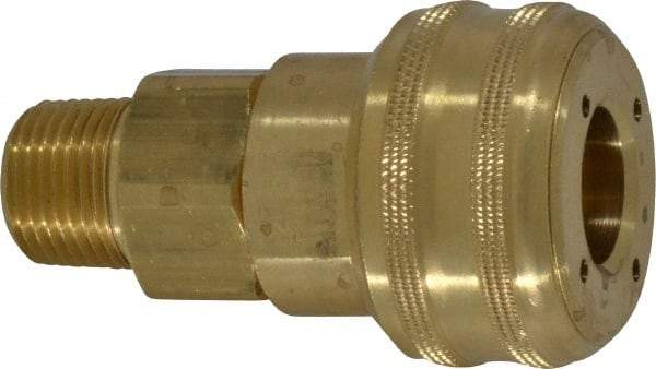 Coilhose Pneumatics - 3/8 Male NPT Industrial Pneumatic Hose Coupler - Brass, 3/8" Body Diam - Americas Industrial Supply