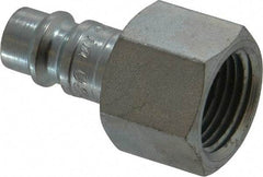 Coilhose Pneumatics - 3/8 Female NPT European High Flow Pneumatic Hose Connector - Plated Steel, 1/4" Body Diam - Americas Industrial Supply