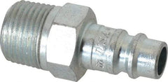 Coilhose Pneumatics - 3/8 Male NPT European High Flow Pneumatic Hose Connector - Plated Steel, 1/4" Body Diam - Americas Industrial Supply