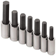 SK - 7 Piece 1/2" Drive Inch Hex Bit Socket Set - 5/16 to 3/4" Hex - Americas Industrial Supply