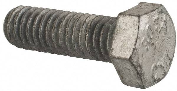 Value Collection - 5/16-18 Thread, 1" Length Under Head, Steel Hex Head Bolt - Hot Dipped Galvanized Coated, UNC Thread, ASTM A307, Grade 2 - Americas Industrial Supply