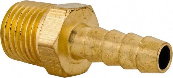 Cerro - 1/4 NPT Thread Hose Barb x Male NPT Connector - 1/4" ID Hose, Brass - Americas Industrial Supply