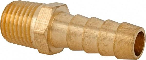 Cerro - 1/4 NPT Thread Hose Barb x Male NPT Connector - 3/8" ID Hose, Brass - Americas Industrial Supply