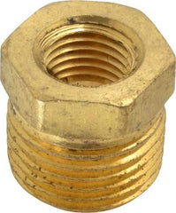 Cerro - 1/2 Male Thread x 1/4 Female Thread, Brass Industrial Pipe Hex Bushing - MNPTF x FNPTF, 1,200 psi - Americas Industrial Supply