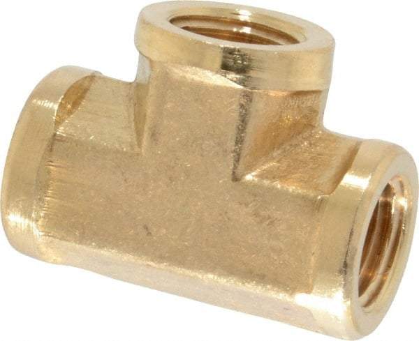 Cerro - 1/4 Female Thread, Brass Industrial Pipe Female Tee - FNPTF, 1,200 psi - Americas Industrial Supply