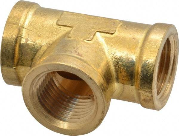 Cerro - 3/8 Female Thread, Brass Industrial Pipe Female Tee - FNPTF, 1,200 psi - Americas Industrial Supply