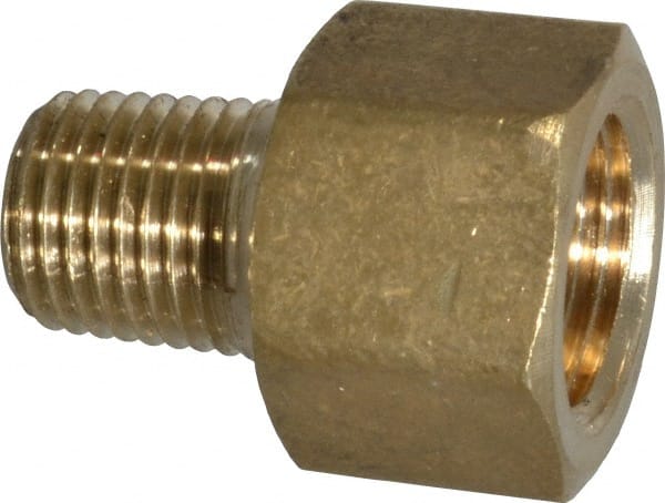 CerroBrass - 1/4 Male Thread x 3/8 Female Thread, Brass Industrial Pipe Adapter - Americas Industrial Supply