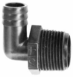 NewAge Industries - 3/8" Barb, 1/2 NPT, Multiple Barbed Tube Elbow - Polyethylene, Male - Americas Industrial Supply