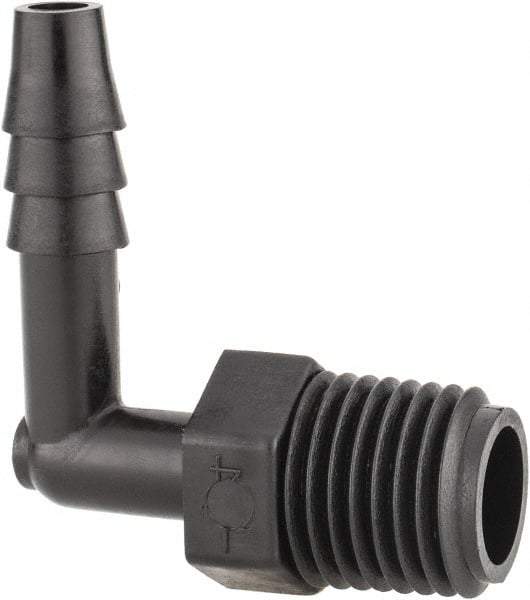 NewAge Industries - 1/4" Barb, 1/4 NPT, Multiple Barbed Tube Elbow - Polyethylene, Male - Americas Industrial Supply