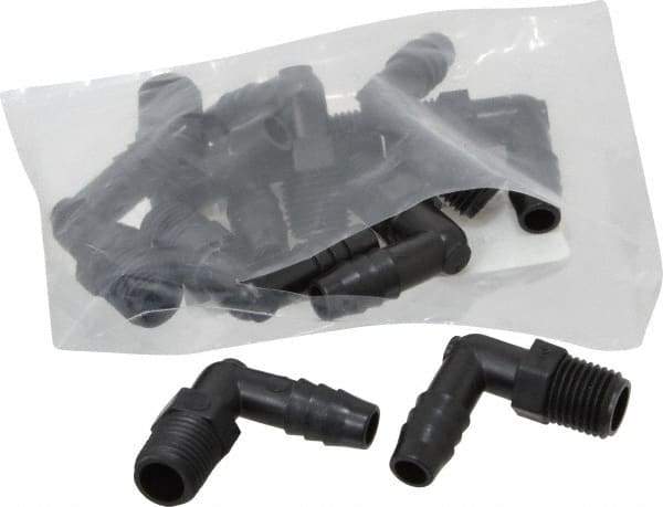 NewAge Industries - 3/8" Barb, 1/4 NPT, Multiple Barbed Tube Elbow - Polyethylene, Male - Americas Industrial Supply