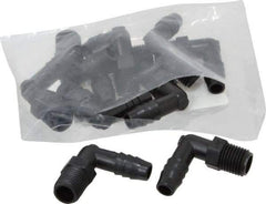 NewAge Industries - 3/8" Barb, 1/4 NPT, Multiple Barbed Tube Elbow - Polyethylene, Male - Americas Industrial Supply