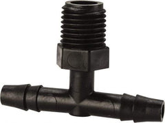 NewAge Industries - 1/4" Barb, 1/4 NPT, Multiple Barbed Tube Tee - Polyethylene, Male - Americas Industrial Supply