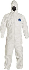 Dupont - Size 3XL Film Laminate General Purpose Coveralls - White, Zipper Closure, Elastic Cuffs, Elastic Ankles, Serged Seams - Americas Industrial Supply