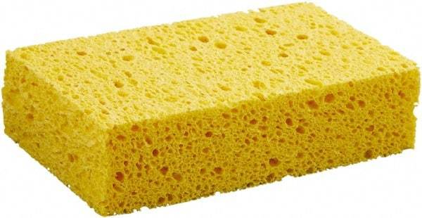 Boardwalk - 6" Long x 3-5/8" Wide x 1" Thick Cleansing Pad - Non-Abrasive, Yellow - Americas Industrial Supply