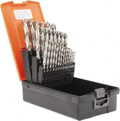 Hertel - 1/16 to 1/2", 118° Point, Bright Finish, High Speed Steel Jobber Length Drill Bit Set - Americas Industrial Supply