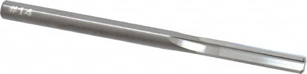 Hertel - #14 Solid Carbide 4 Flute Chucking Reamer - Straight Flute, Straight Shank, 7/8" Flute Length, 2-3/4" OAL - Americas Industrial Supply
