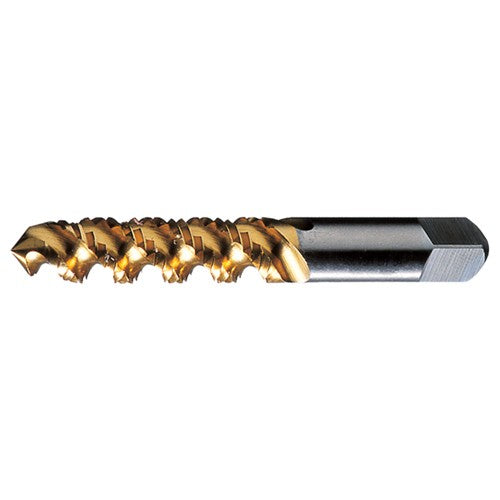 ‎#10-24 UNC 3 Flute H3 Plug HSS High Helix Spiral Flute Tap- TiN - Exact Industrial Supply