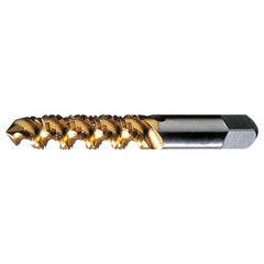 ‎#10-32 UNF 3 Flute H3 Bottoming HSS High Helix Spiral Flute Tap- TiN - Exact Industrial Supply