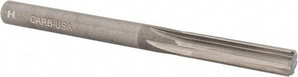 Hertel - Letter H Solid Carbide 6 Flute Chucking Reamer - Straight Flute, Straight Shank, 1-1/8" Flute Length, 3-1/4" OAL - Americas Industrial Supply