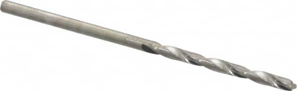 Hertel - #44 118° Solid Carbide Jobber Drill - Bright Finish, Right Hand Cut, Spiral Flute, Straight Shank, 2" OAL, Standard Point - Americas Industrial Supply