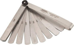 SPI - 13 Piece, 0.0015 to 0.2" Thick, Parallel Feeler Gage Set - 4-1/4" Leaf Length, 1/2" Wide, Tempered Steel - Americas Industrial Supply