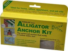 Toggler - 1/4" Diam, 1/4" Drill, 1-3/16" OAL, 3-3/8" Min Embedment Lag Shield Concrete Anchor - Plastic - Americas Industrial Supply