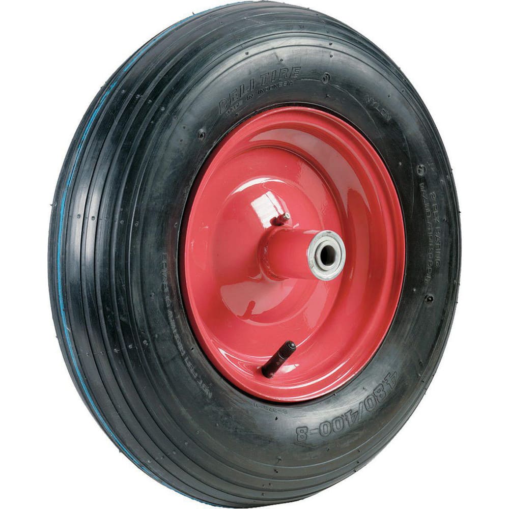 Pneumatic Caster Wheel: Rubber, 16″ Dia, 4″ Wide 309 lb Capacity, Plain Bearing