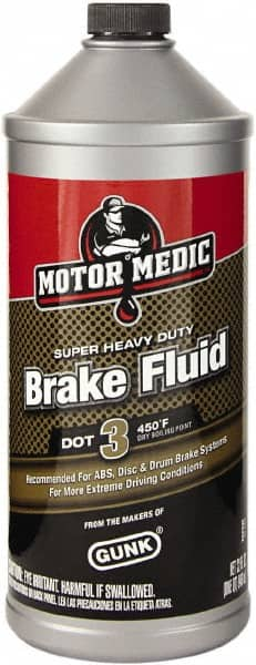 Motor Medic - 32 oz Super Heavy Duty Brake Fluid - DOT 3 Transportation - Americas Industrial Supply