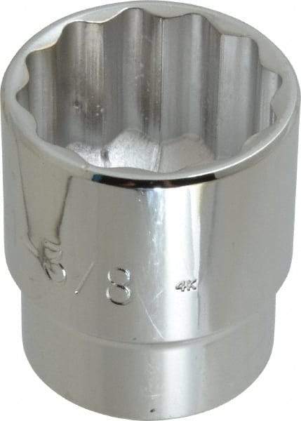 Proto - 1-3/8", 1/2" Drive, Standard Hand Socket - 12 Points, 2" OAL, Chrome Vanadium, Chrome Finish - Americas Industrial Supply