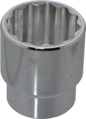 Proto - 1-7/16", 1/2" Drive, Standard Hand Socket - 12 Points, 2-1/8" OAL, Chrome Finish - Americas Industrial Supply