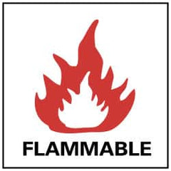 NMC - Flammable, Pressure Sensitive Vinyl Fire Sign - 4" Wide x 4" High - Americas Industrial Supply