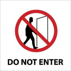 NMC - "Do Not Enter", 7" Long x 7" Wide, Pressure-Sensitive Vinyl Safety Sign - Square, 0.004" Thick, Use for Hazardous Materials - Americas Industrial Supply