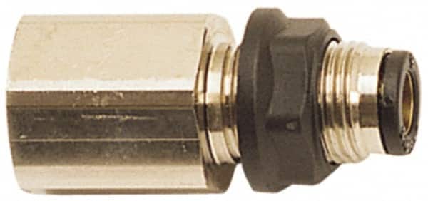Legris - 6mm Outside Diam, 1/8 BSPP, Brass Push-to-Connect Tube Female Bulkhead - 290 Max psi - Americas Industrial Supply
