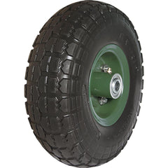 Rigid Caster Wheel: Polyurethane Foam, 9.8125″ Dia, 3.125″ Wide 265 lb Capacity, Plain Bearing
