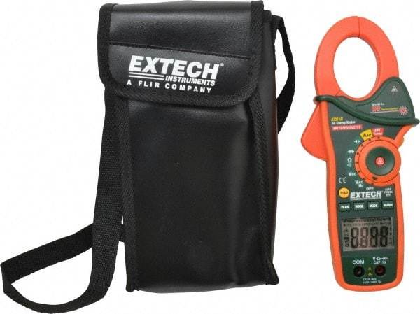 Extech - EX810, CAT III, Digital Average Responding Auto Ranging Clamp Meter with 1.7" Clamp On Jaws - 600 VAC/VDC, 1000 AC Amps, Measures Current, Temperature - Americas Industrial Supply