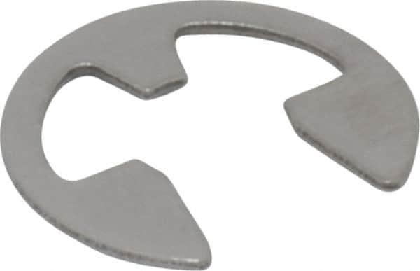 Rotor Clip - 5.33mm Groove Diam, 1/4" Shaft Diam, Passivated Stainless Steel, E Style External Retaining Rings - 0.029" Groove Width, 0.02" Groove Depth, 0.025" Ring Thickness, Grade 15-7 Grade 632 - Americas Industrial Supply