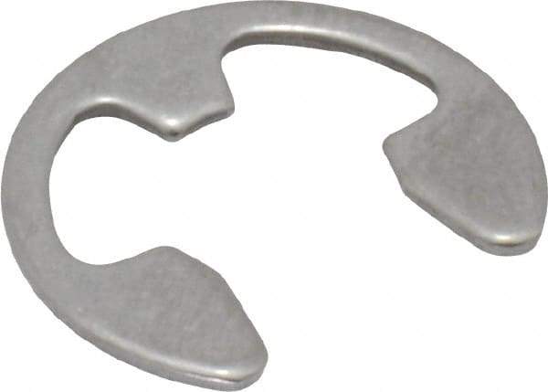 Rotor Clip - 7.7mm Groove Diam, 3/8" Shaft Diam, Passivated Stainless Steel, E Style External Retaining Rings - 0.039" Groove Width, 0.036" Groove Depth, 0.035" Ring Thickness, Grade 15-7 Grade 632 - Americas Industrial Supply