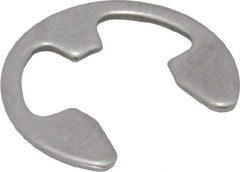 Rotor Clip - 7.7mm Groove Diam, 3/8" Shaft Diam, Passivated Stainless Steel, E Style External Retaining Rings - 0.039" Groove Width, 0.036" Groove Depth, 0.035" Ring Thickness, Grade 15-7 Grade 632 - Americas Industrial Supply