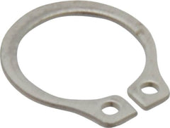 Rotor Clip - 8.94mm Groove Diam, 3/8" Shaft Diam, Passivated Stainless Steel, Snap External Retaining Rings - 0.029" Groove Width, 0.012" Groove Depth, 0.025" Ring Thickness, Grade 15-7 Grade 632 - Americas Industrial Supply