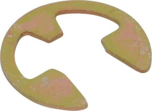 Rotor Clip - 5.33mm Groove Diam, 1/4" Shaft Diam, Cadmium-Plated Steel, E Style External Retaining Rings - 0.029" Groove Width, 0.02" Groove Depth, 0.025" Ring Thickness, Grade 1060-1090 - Americas Industrial Supply