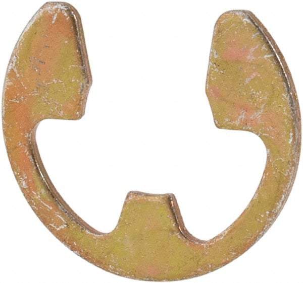 Rotor Clip - 7.7mm Groove Diam, 3/8" Shaft Diam, Cadmium-Plated Steel, E Style External Retaining Rings - 0.039" Groove Width, 0.036" Groove Depth, 0.035" Ring Thickness, Grade 1060-1090 - Americas Industrial Supply
