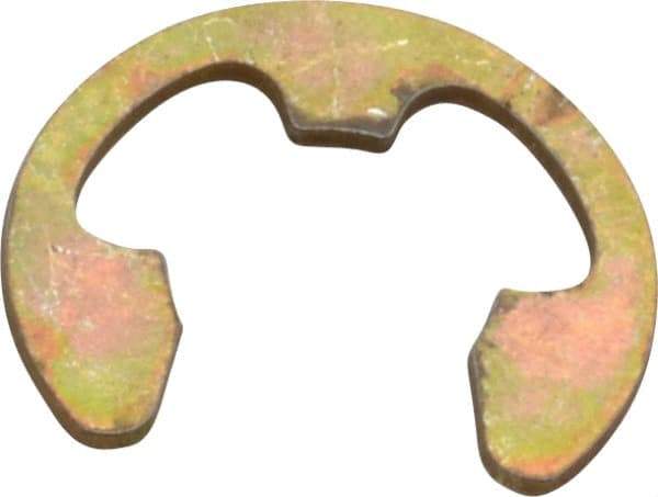 Rotor Clip - 10.06mm Groove Diam, 1/2" Shaft Diam, Cadmium-Plated Steel, E Style External Retaining Rings - 0.046" Groove Width, 0.052" Groove Depth, 0.042" Ring Thickness, Grade 1060-1090 - Americas Industrial Supply