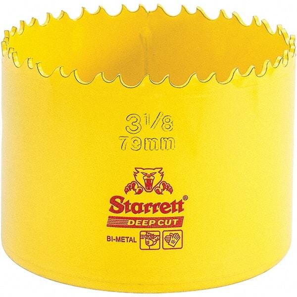 Starrett - 3-1/8" Diam, 2" Cutting Depth, Hole Saw - High Speed Steel Saw, Toothed Edge - Americas Industrial Supply