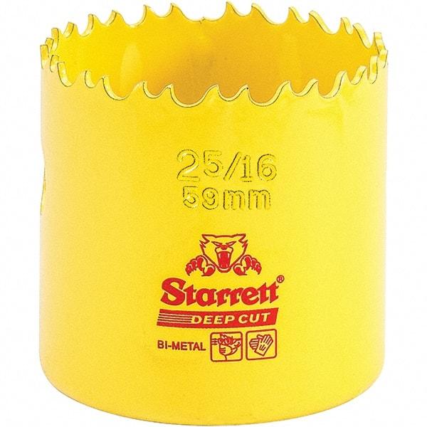 Starrett - 2-5/16" Diam, 2" Cutting Depth, Hole Saw - High Speed Steel Saw, Toothed Edge - Americas Industrial Supply