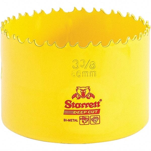 Starrett - 3-3/8" Diam, 2" Cutting Depth, Hole Saw - High Speed Steel Saw, Toothed Edge - Americas Industrial Supply